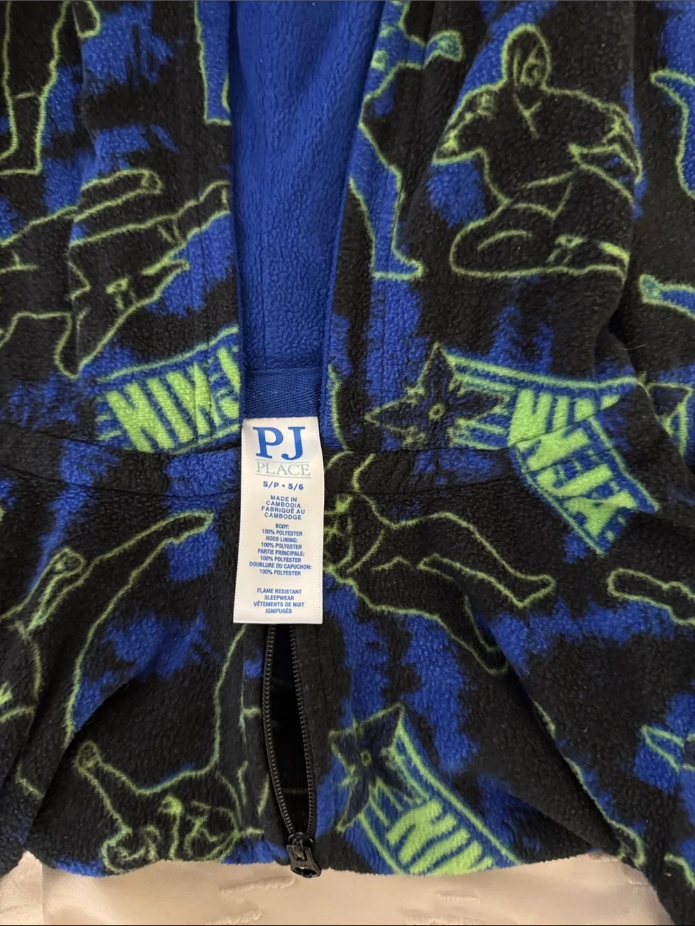 Place Kids Ninja Fleece One-Piece - Blue & Green